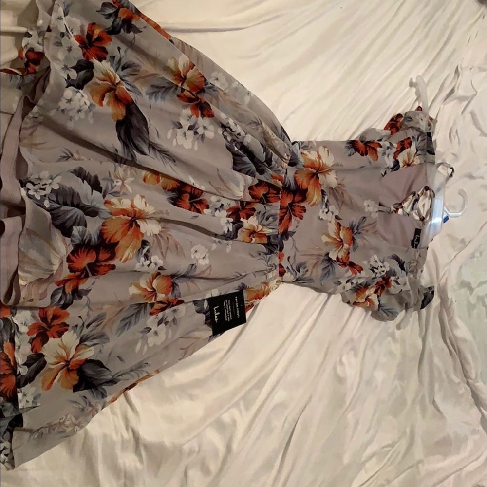 Light Blue Floral Mini Dress